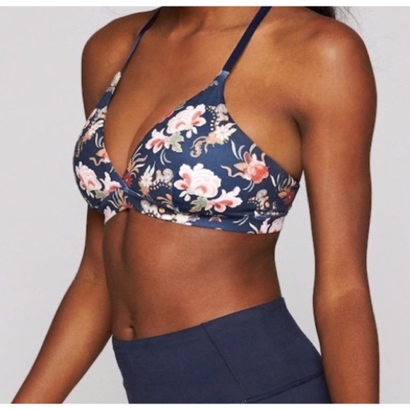 Athleta Other - Athleta Printed Inhale Navy Sports Bra